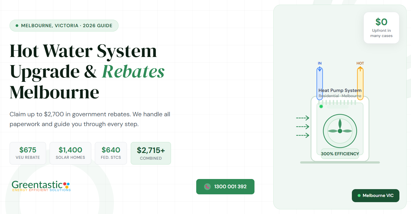 Hot Water System Upgrade Melbourne 2026 — Claim Up To $2,700 in Government Rebates